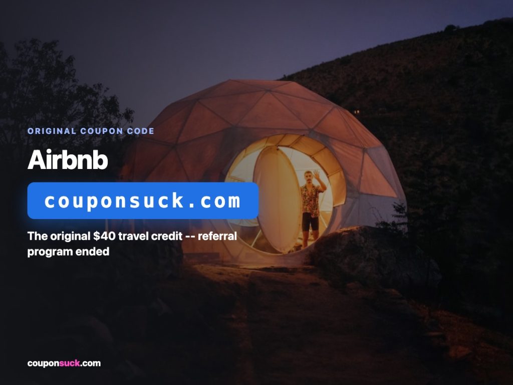 airbnb coupon code — the original $40 travel credit, referral program ended