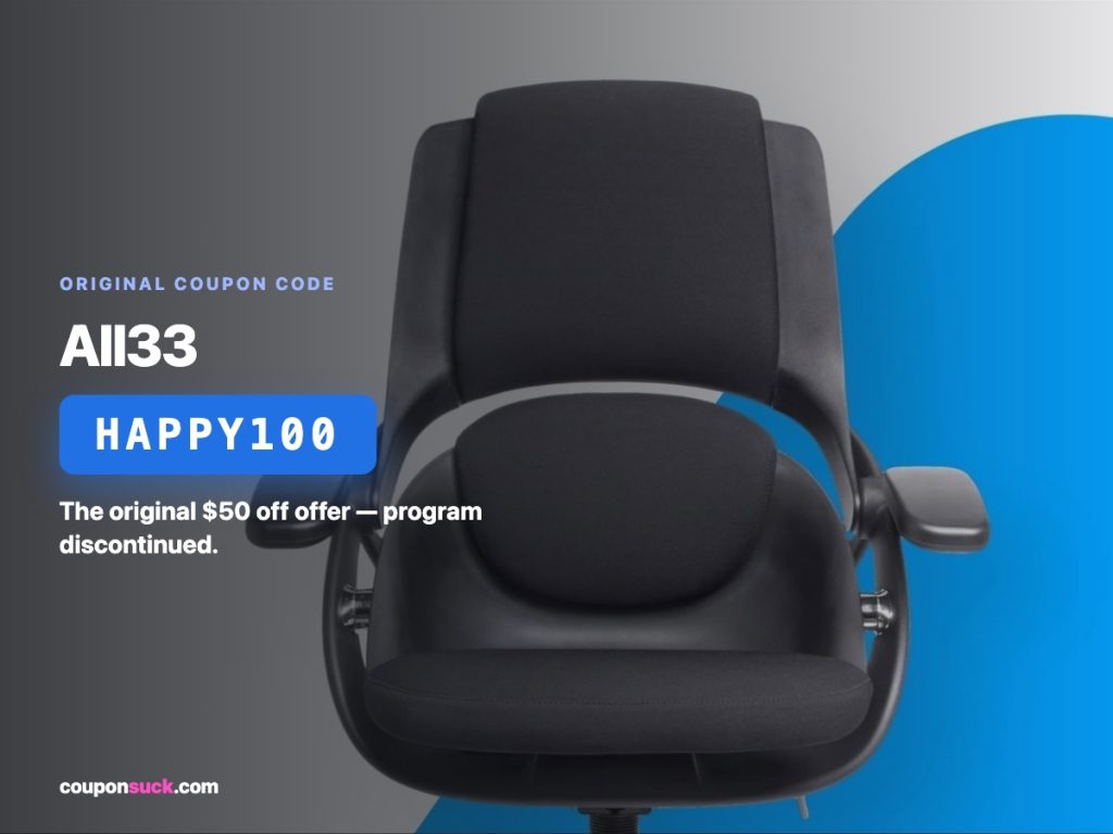 All33 coupon code HAPPY100 — original $50 off, program discontinued