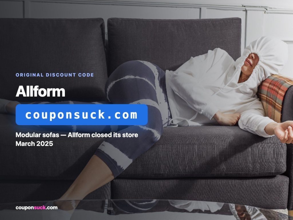 Allform discount code — modular sofas, Allform closed its store March 2025