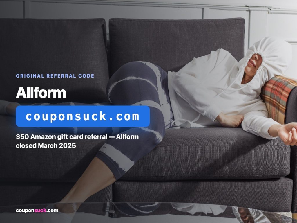 Allform referral code — $50 Amazon gift card, Allform closed March 2025