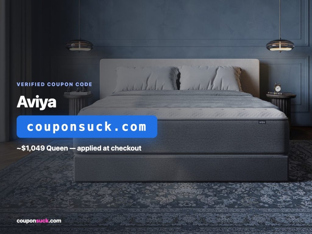 Aviya mattress coupon code — ~$1,049 Queen