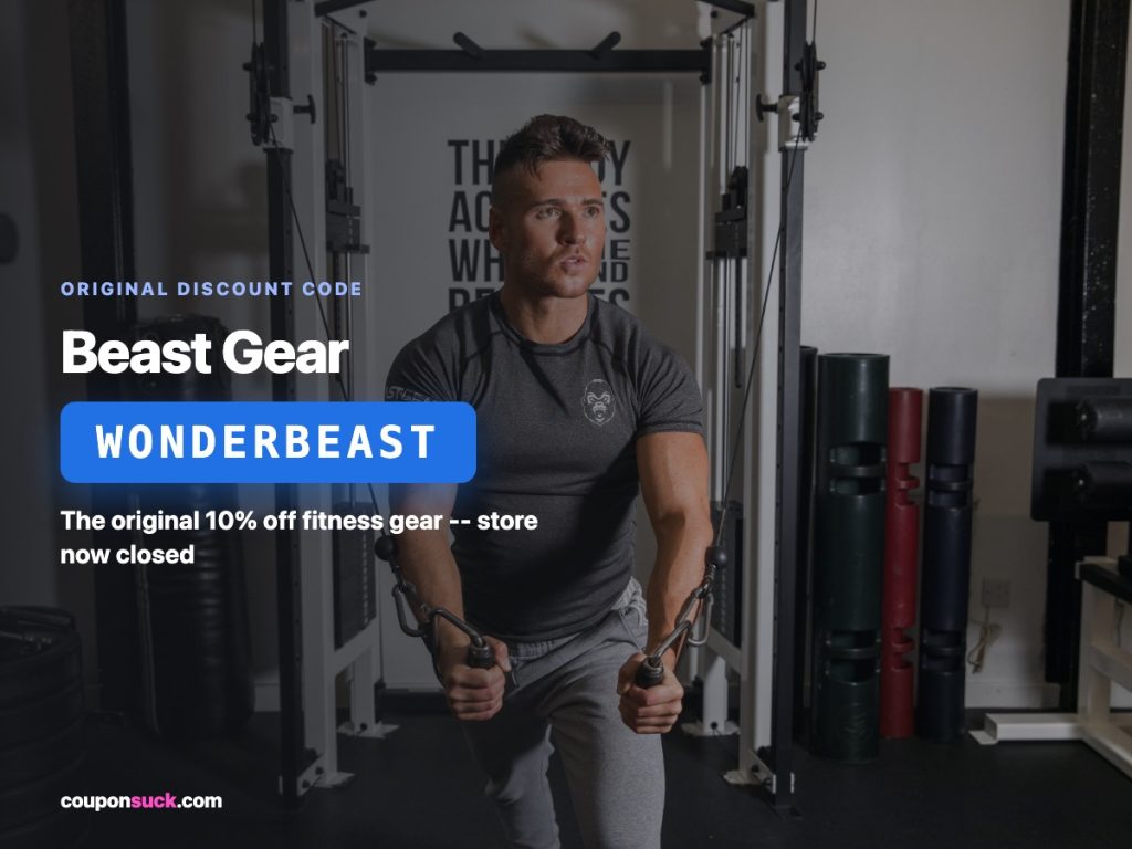 beast gear discount code WONDERBEAST — the original 10% off fitness gear, store now closed