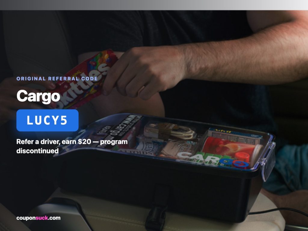 Cargo referral code LUCY5 — $20 driver referral bonus, program discontinued