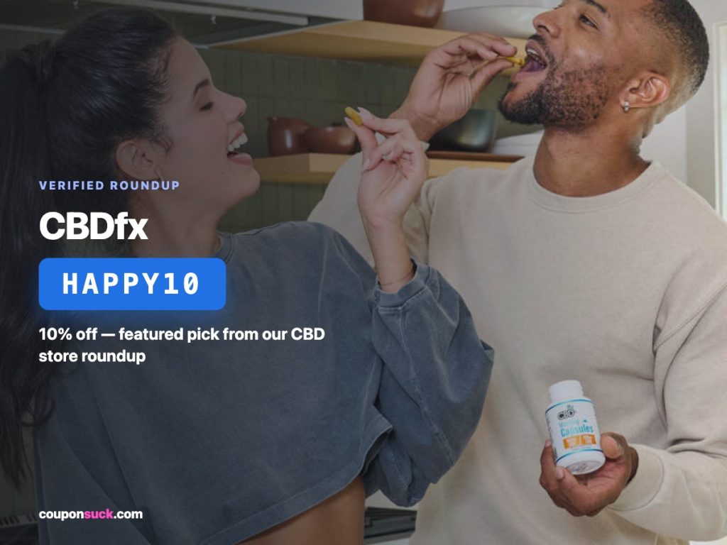 cbd store coupons — 10% off happy10, featured pick cbdfx
