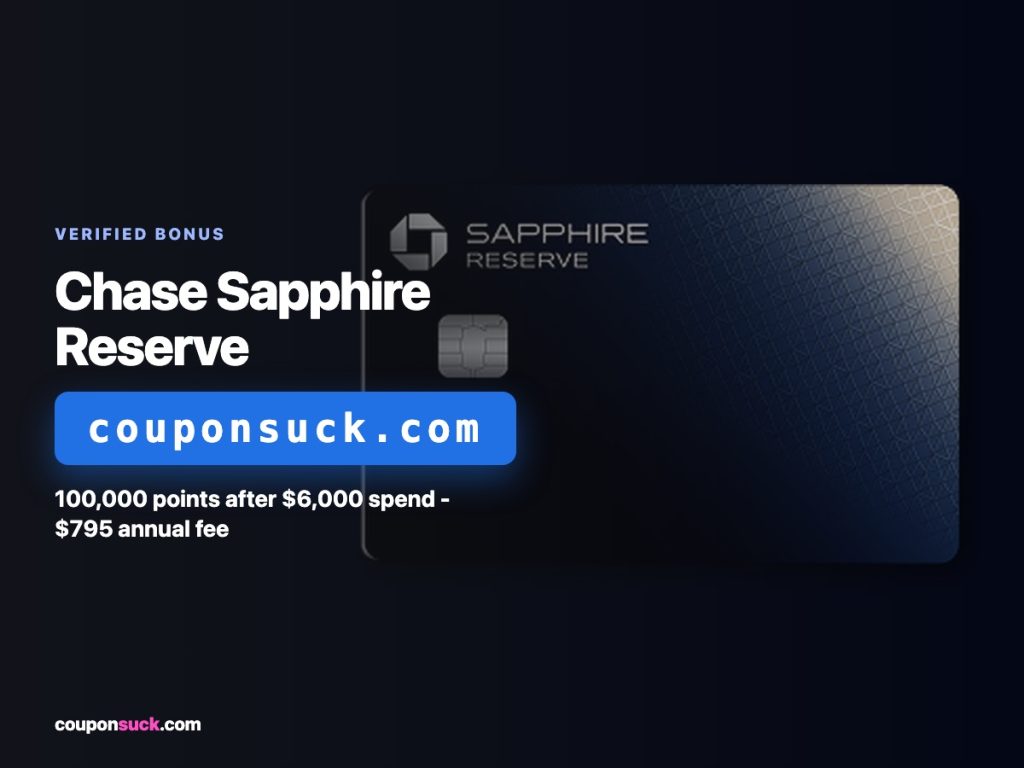 Chase Sapphire Reserve promo details