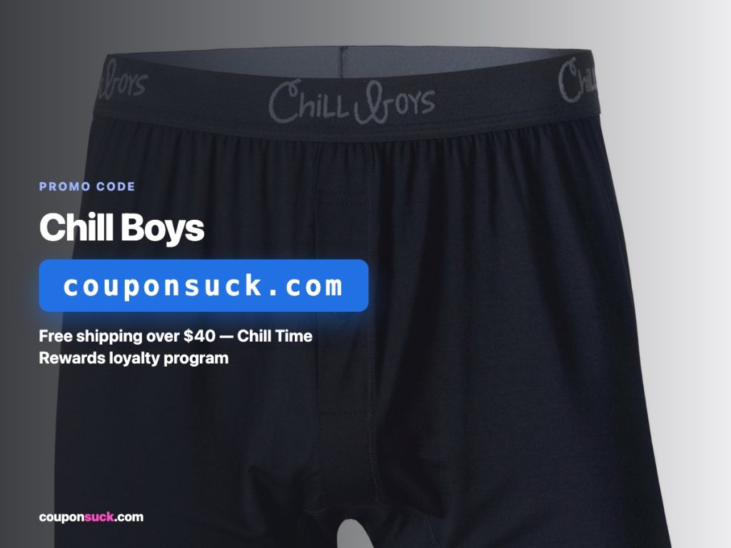 Chill Boys promo code — free shipping over $40, Chill Time Rewards loyalty program