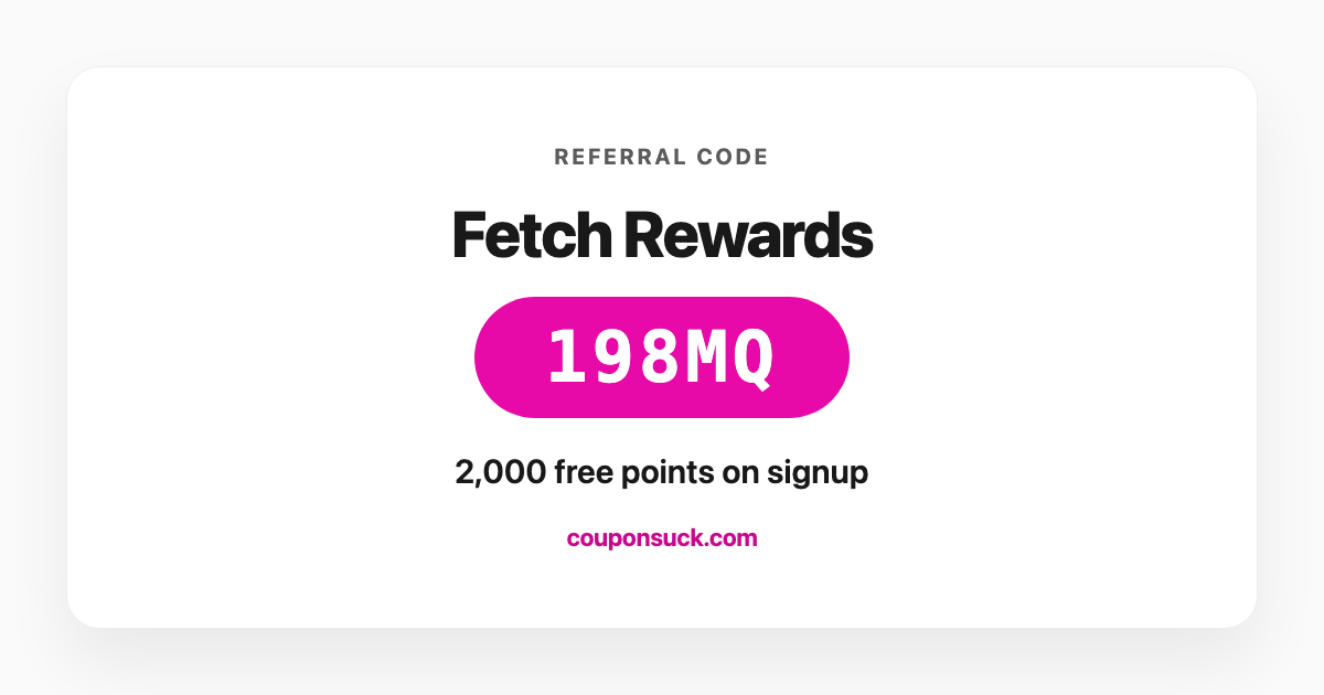 Fetch Rewards referral code 198MQ — 2,000 free signup points