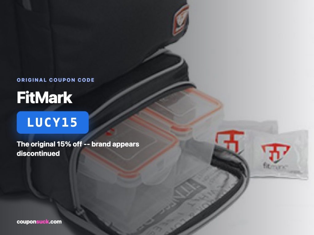 fitmark coupon code lucy15 — the original 15% off, brand appears discontinued