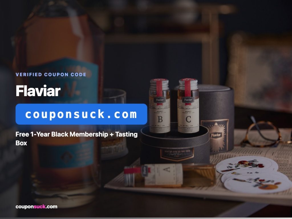 Flaviar coupon code — free 1-year Black membership plus tasting box