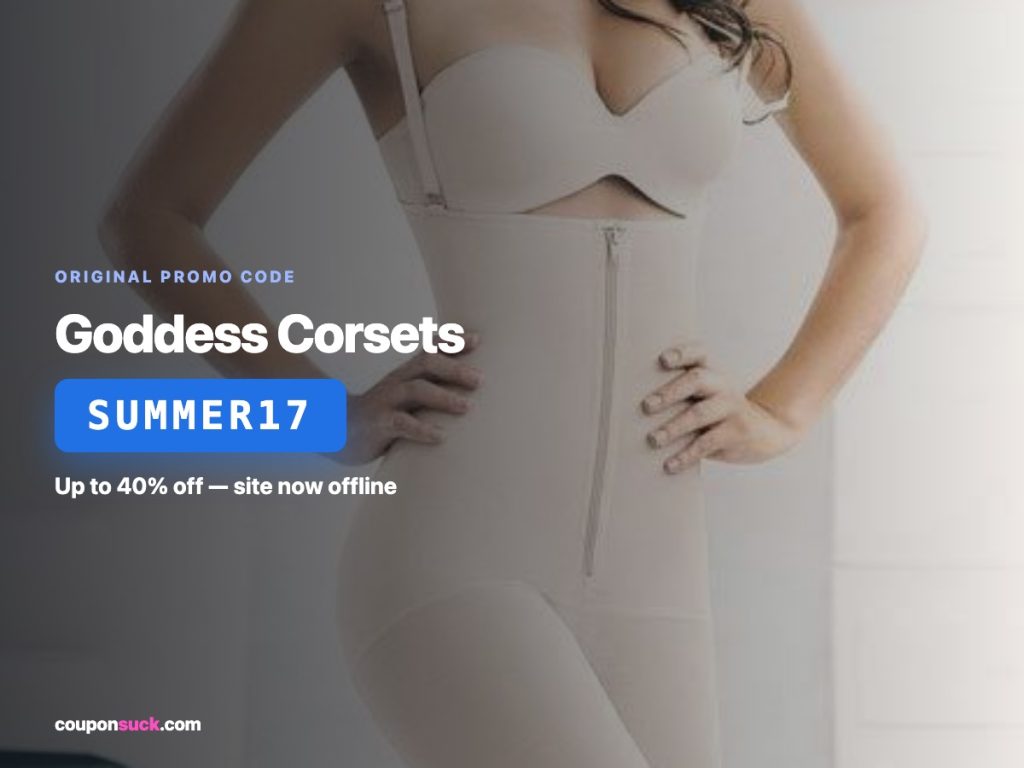 Goddess Corsets promo code SUMMER17 — up to 40% off, site now offline