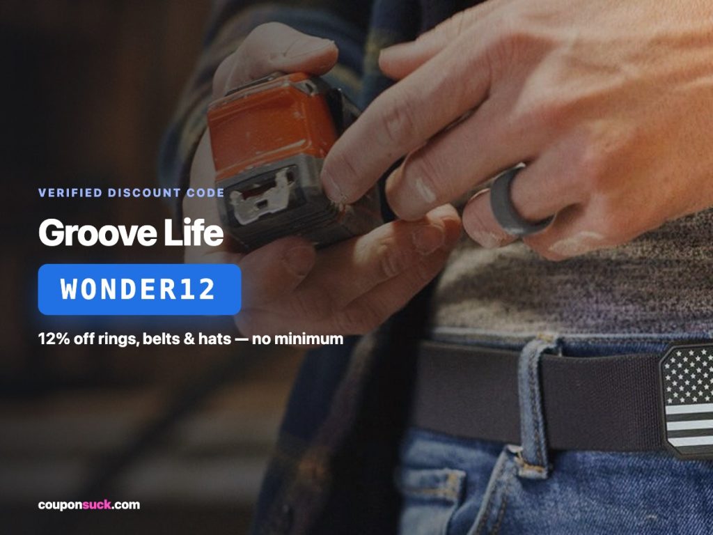 Groove Life discount code WONDER12 — 12% off rings, belts and hats, no minimum