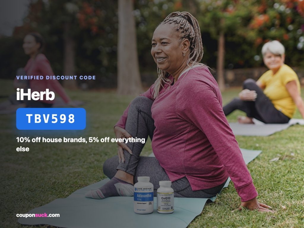 iHerb discount code TBV598 — 10% off house brands, 5% off everything else
