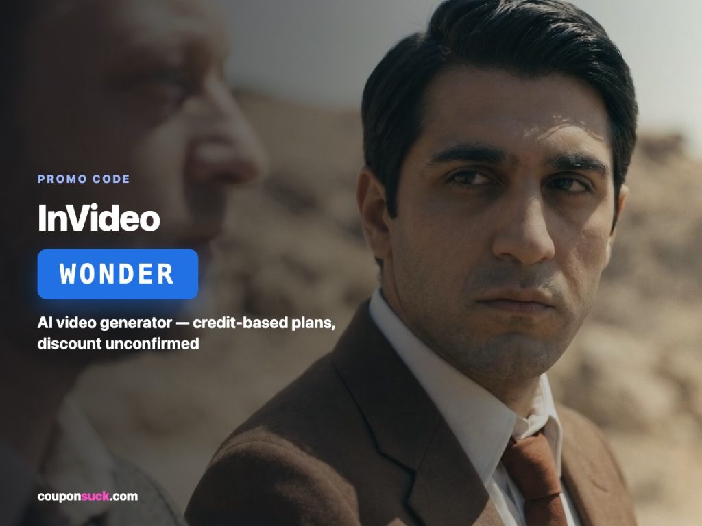invideo promo code wonder — AI video generator, credit-based plans