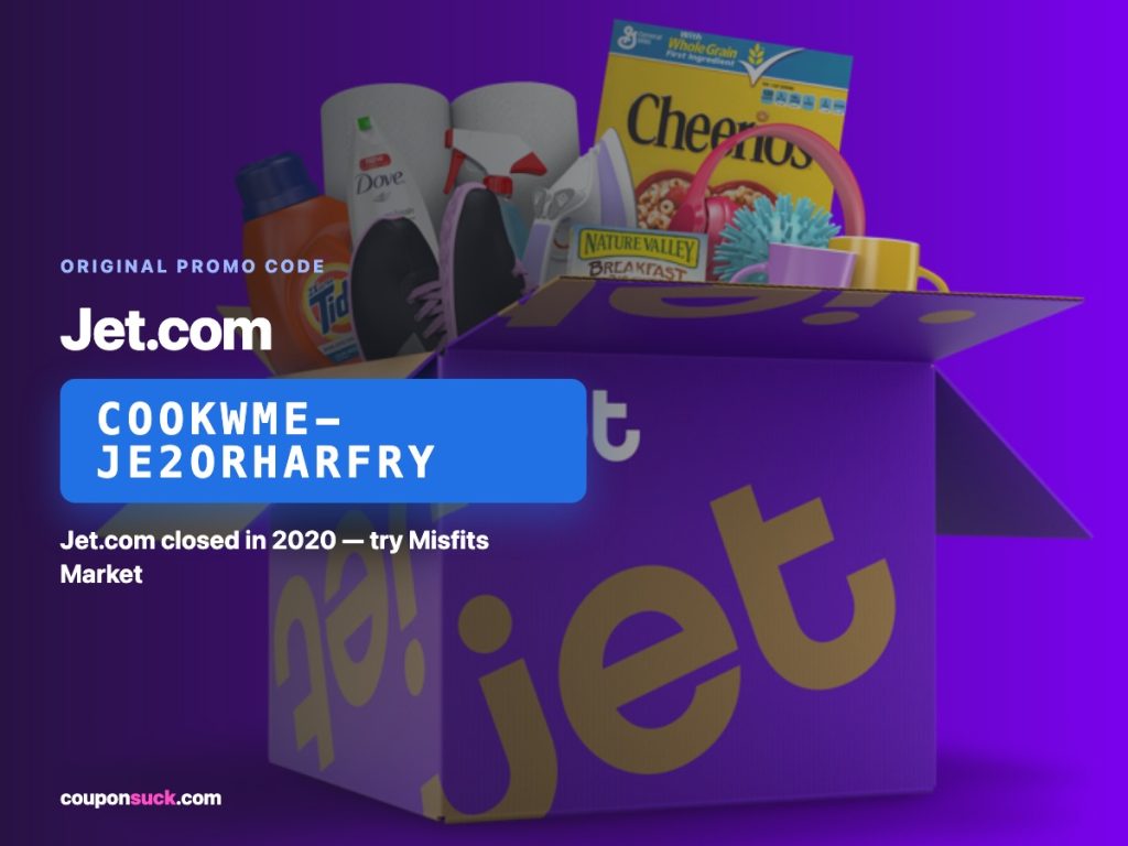 jet.com promo code COOKWME-JE2ORHARFRY — Jet.com closed in 2020, try Misfits Market instead