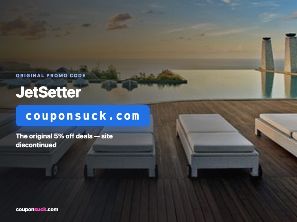 jetsetter promo code — the original 5% off deals, site discontinued