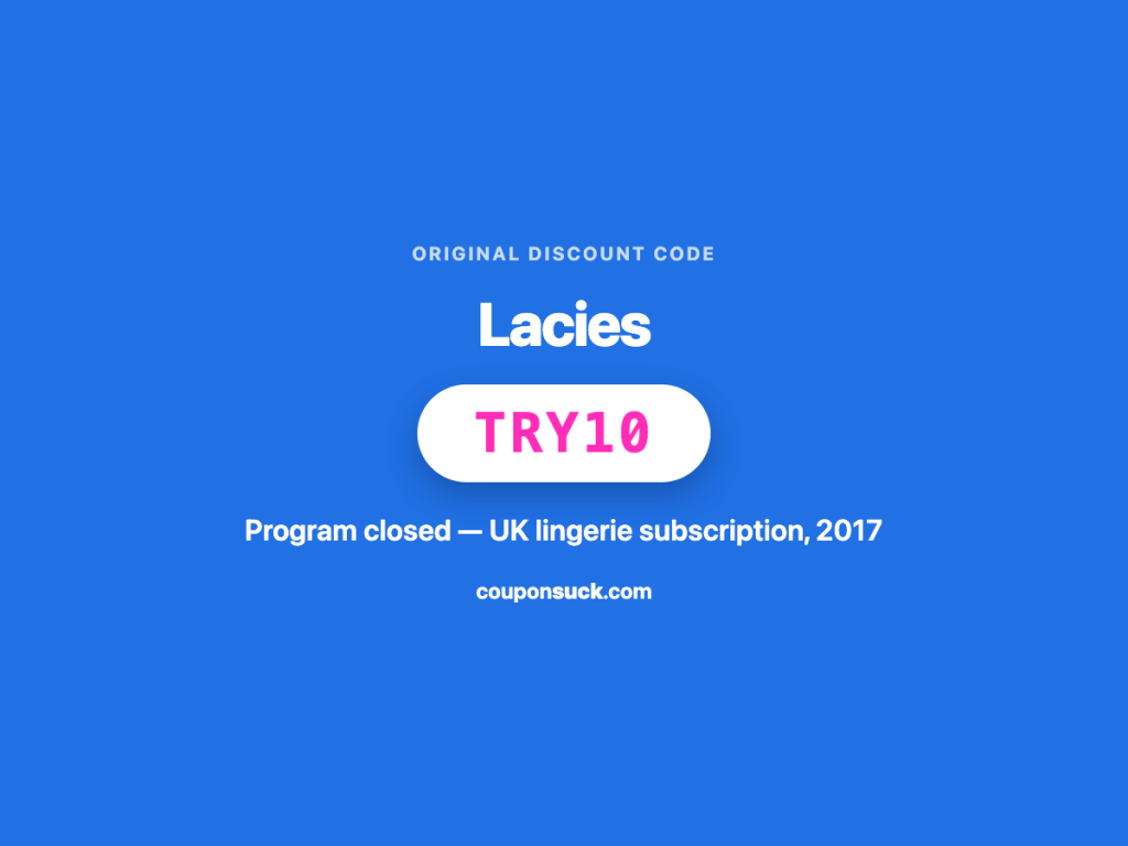 lacies discount code try10 — program closed, uk lingerie subscription, 2017