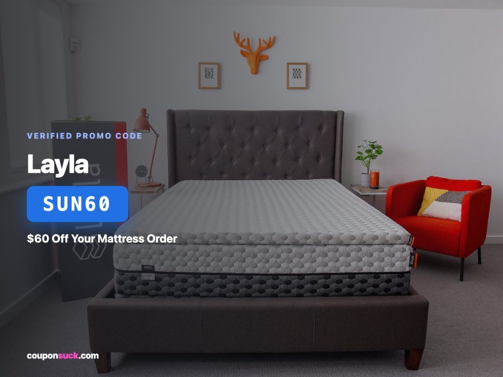 Layla mattress promo code SUN60 — $60 off your mattress order