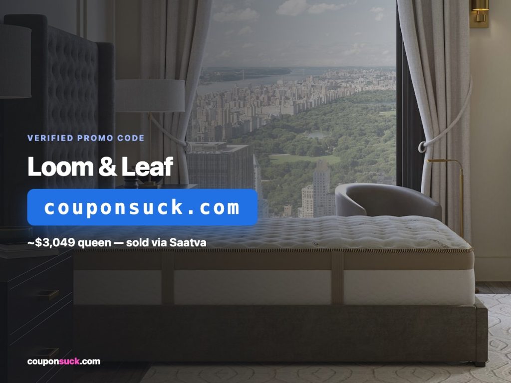 loom and leaf promo code — ~$3,049 queen, sold via saatva