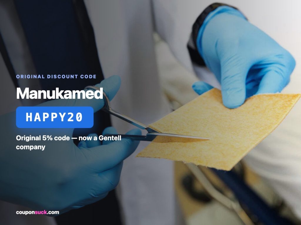 manukamed discount code happy20 — original 5% code, now a gentell company