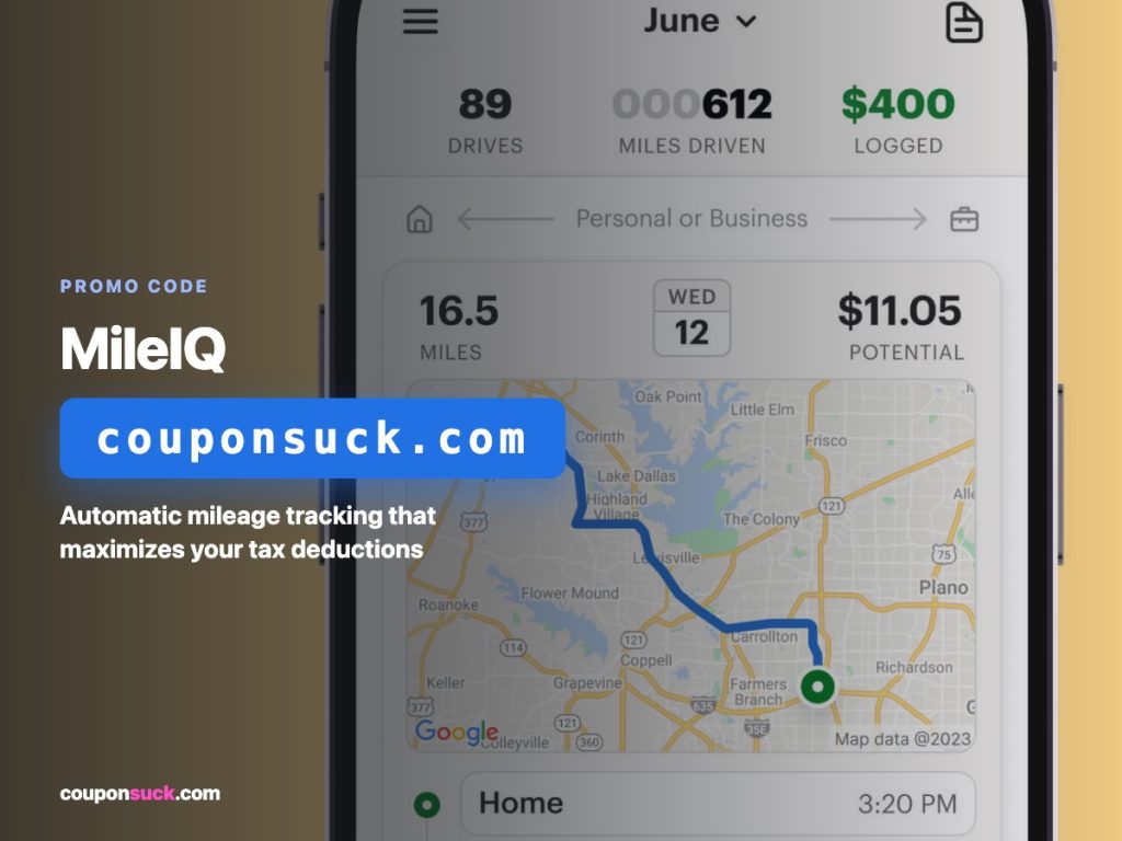 mileiq promo code — automatic mileage tracking that maximizes your tax deductions