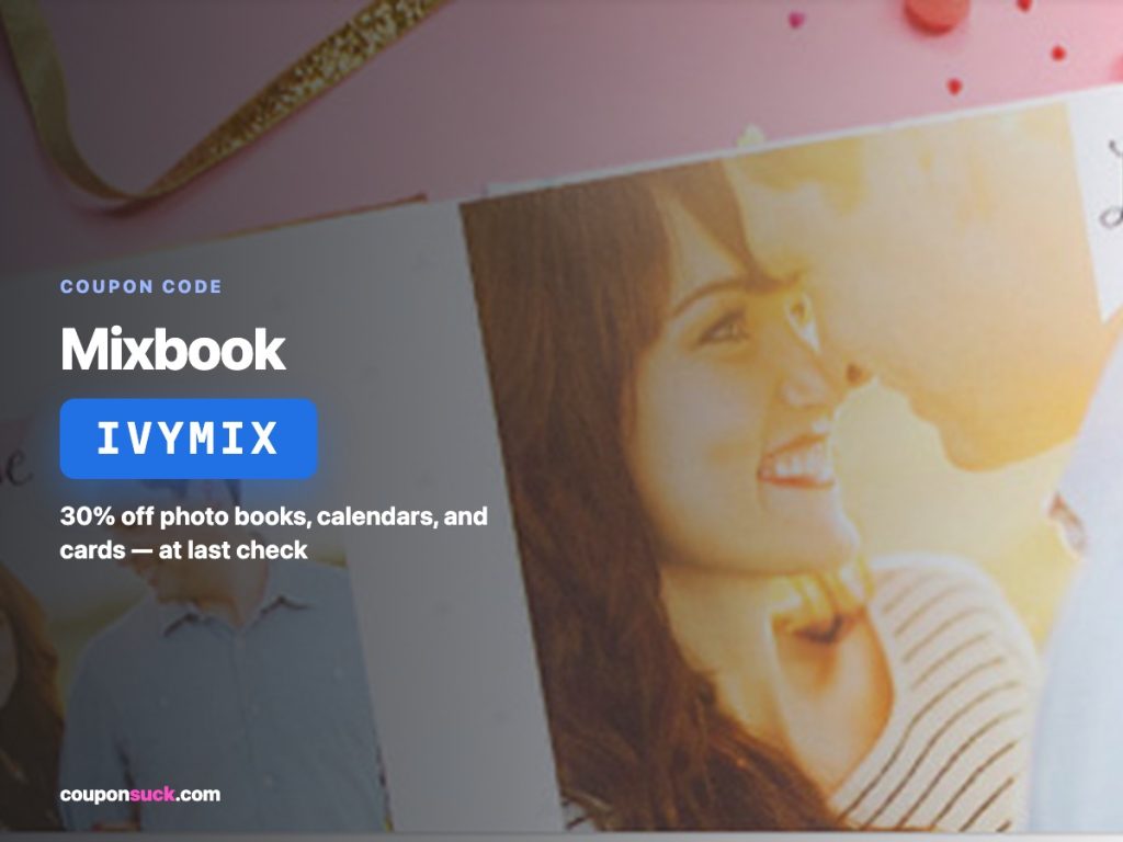 Mixbook coupon code IVYMIX — 30% off photo books, calendars, and cards