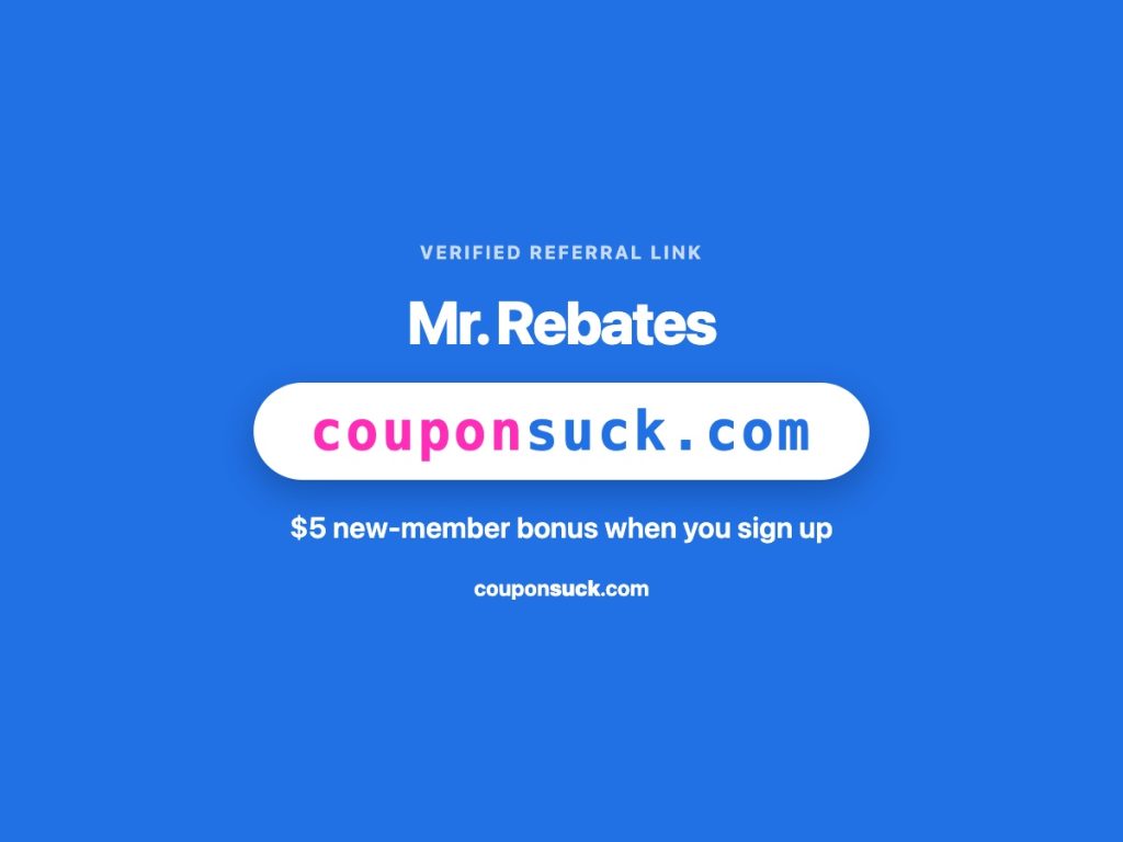 Mr. Rebates referral link — $5 new-member bonus