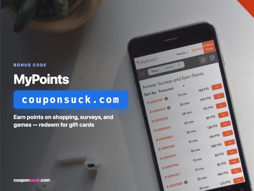 mypoints bonus code — earn points on shopping, surveys, and games