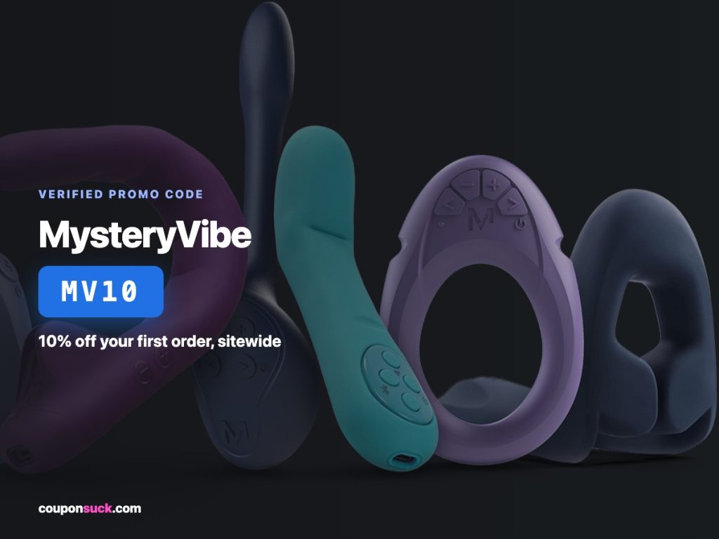 MysteryVibe promo code MV10 — 10% off your first order, sitewide