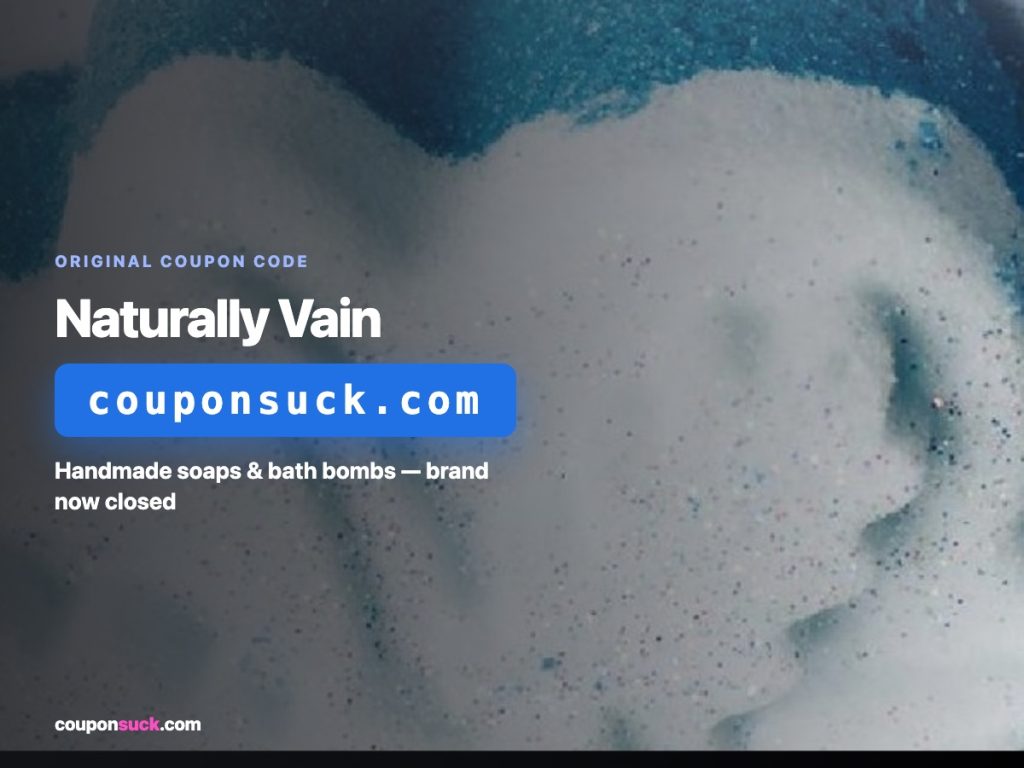 naturally vain coupon code — handmade soaps, brand now closed