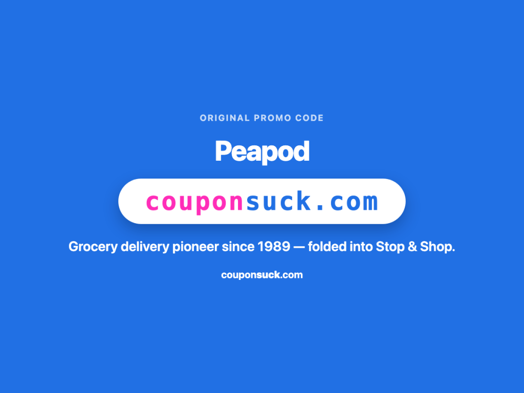 Peapod promo code — grocery delivery pioneer since 1989, folded into Stop and Shop