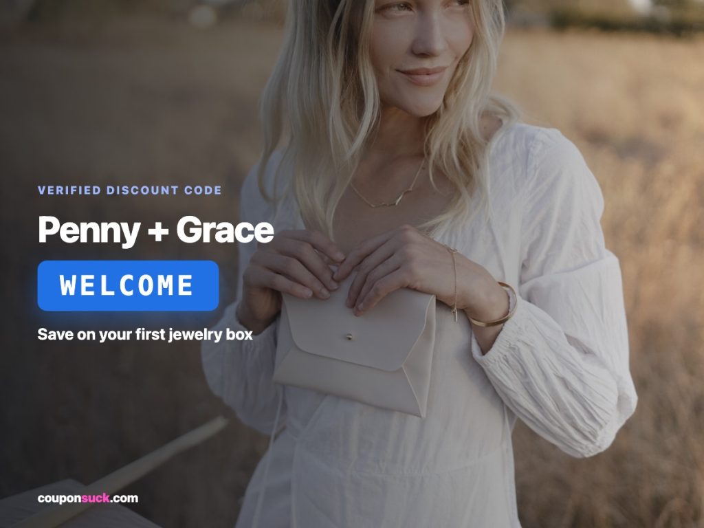 Penny + Grace discount code WELCOME — save on your first jewelry box