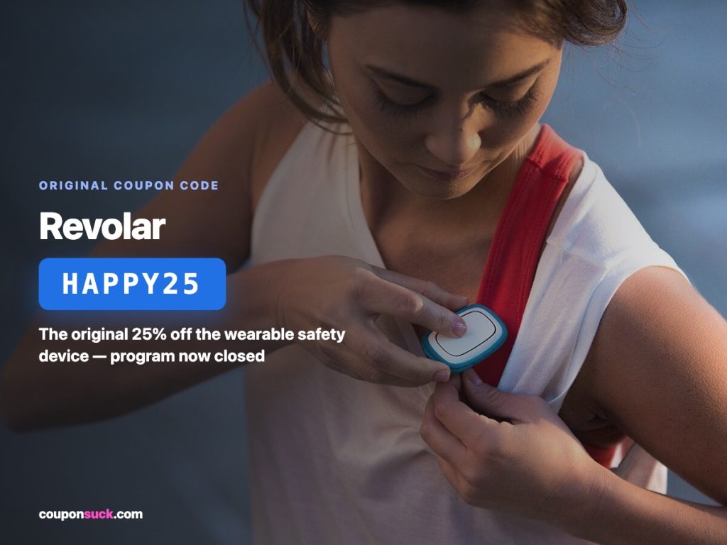 revolar coupon code happy25 — the original 25% off the wearable safety device, program now closed