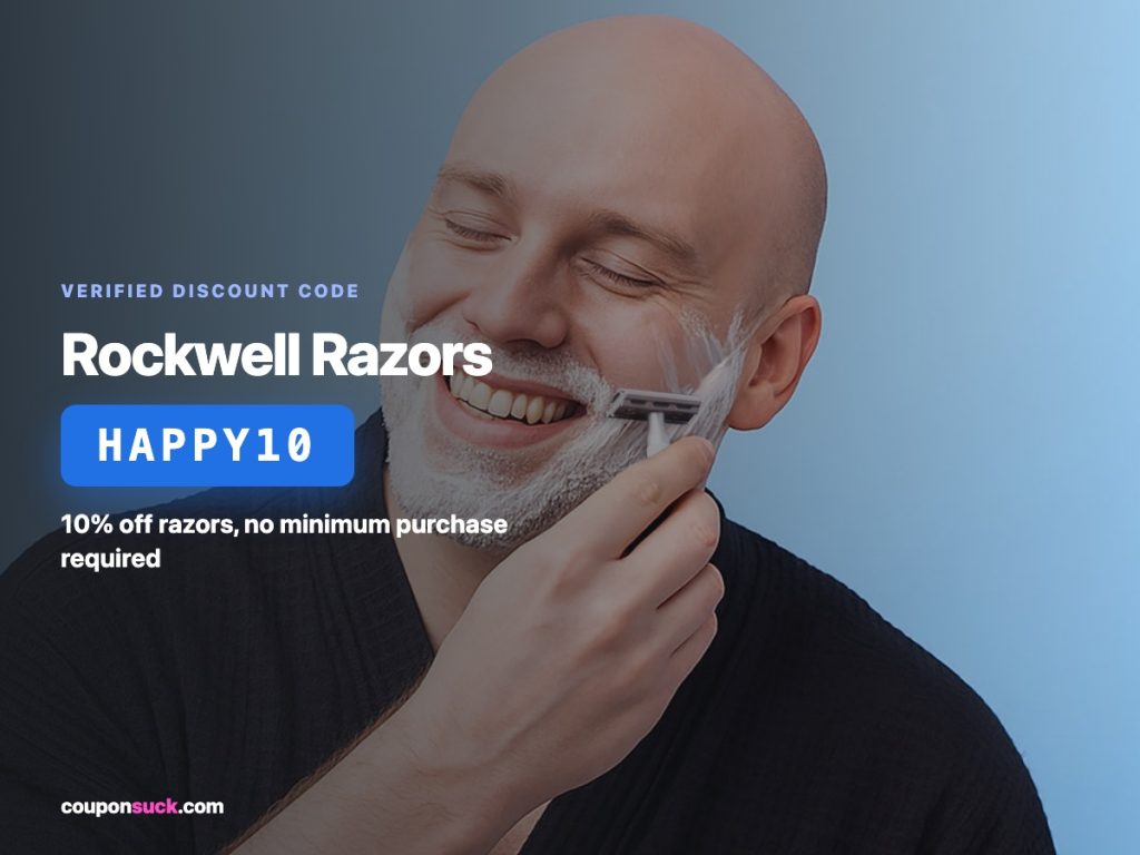 Rockwell Razors discount code HAPPY10 — 10% off, no minimum purchase
