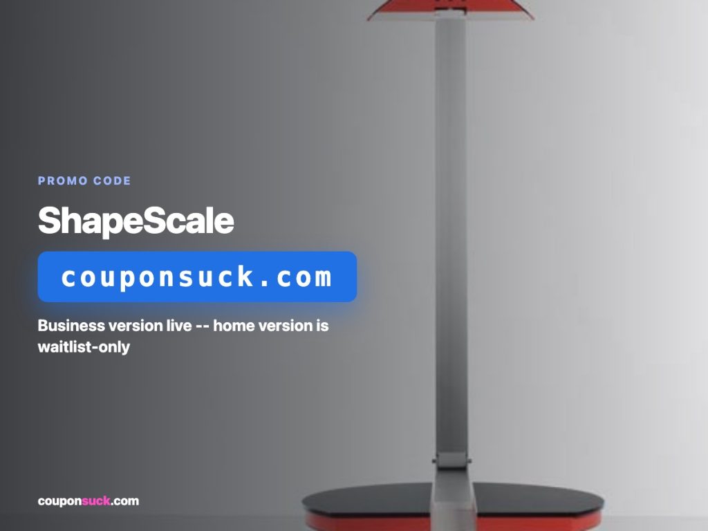 shapescale promo code — business version live, home version waitlist-only