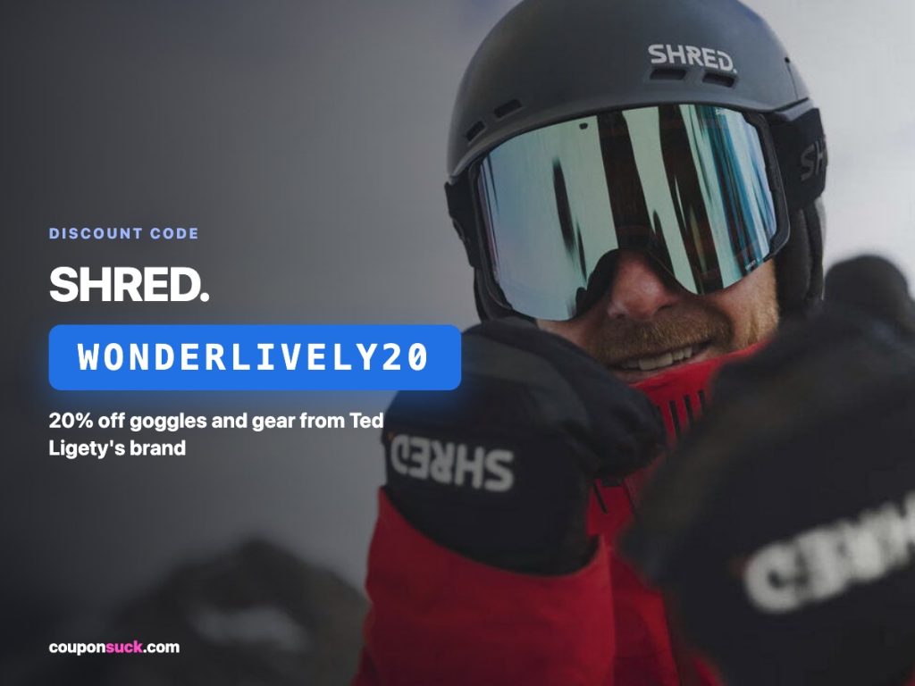 shred optics discount code wonderlively20 — 20% off goggles and gear from ted ligety's brand