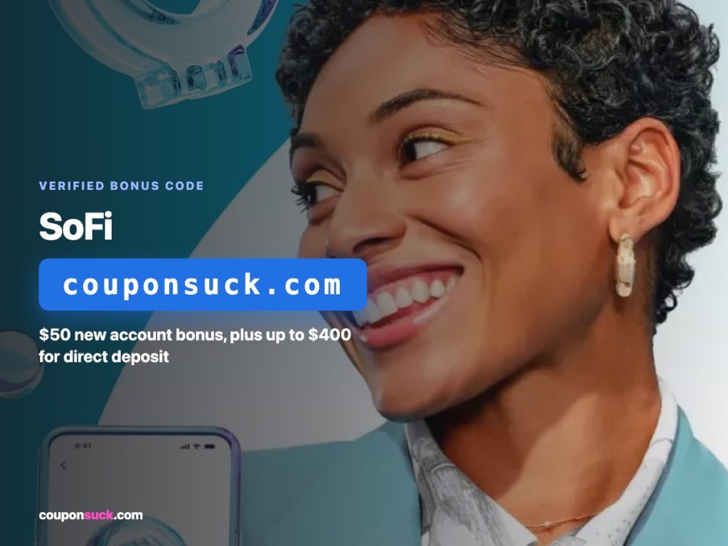 sofi bank signup bonus — $50 new account bonus plus up to $400 direct deposit