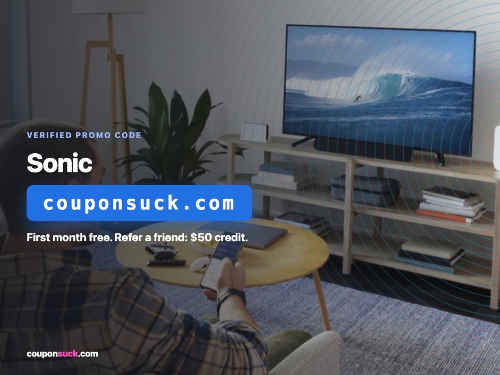 Sonic internet promo code — first month free, refer a friend for $50 credit
