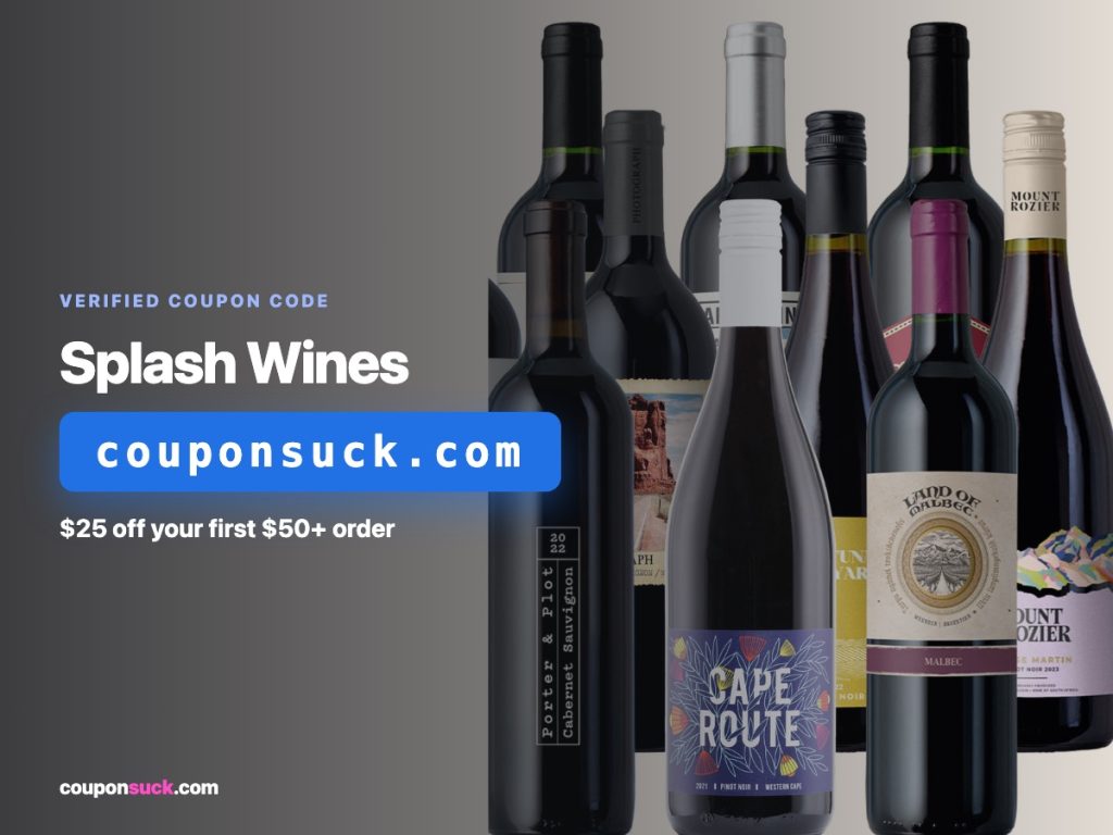 splash wines coupon code — $25 off your first $50+ order