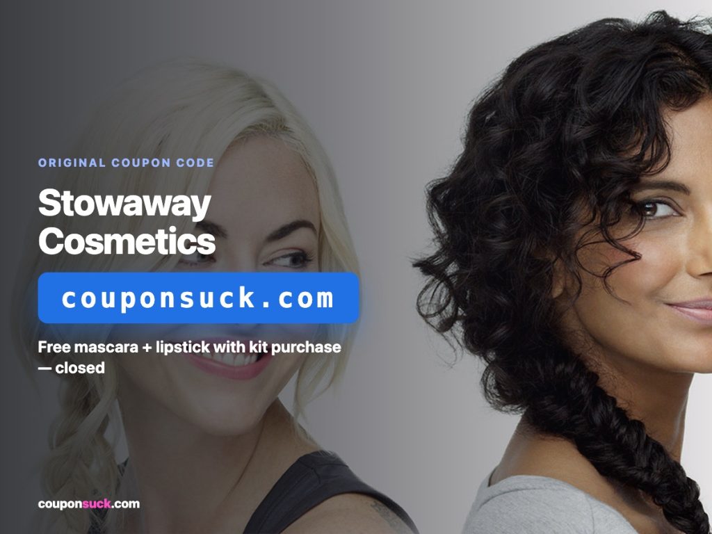 stowaway cosmetics coupon code — free mascara + lipstick with kit purchase, closed