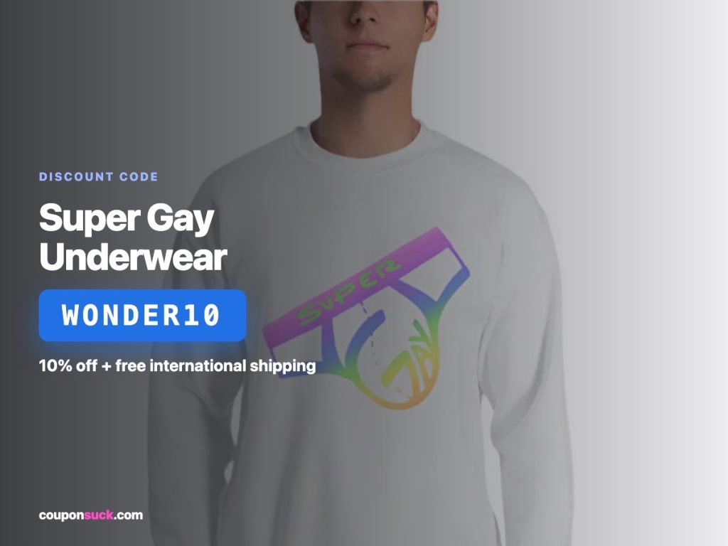 Super Gay Underwear discount code WONDER10 — 10% off plus free international shipping
