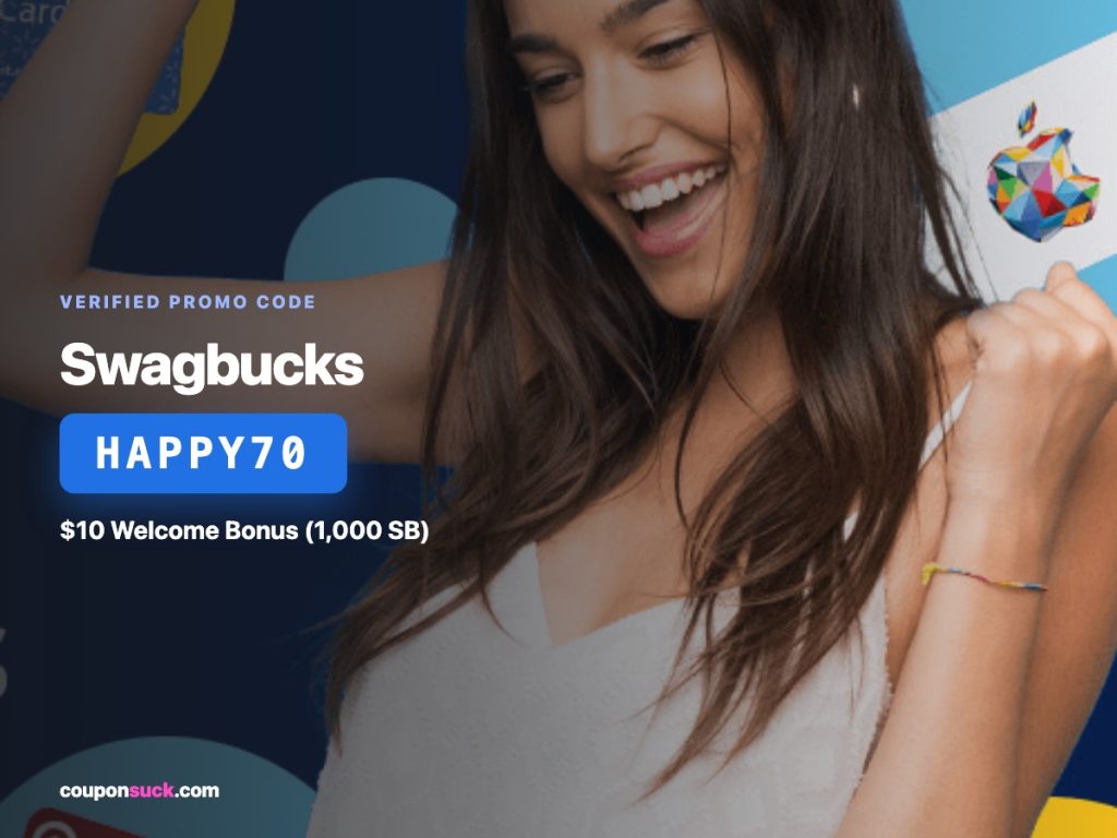 swagbucks promo code happy70 — $10 welcome bonus (1,000 SB)