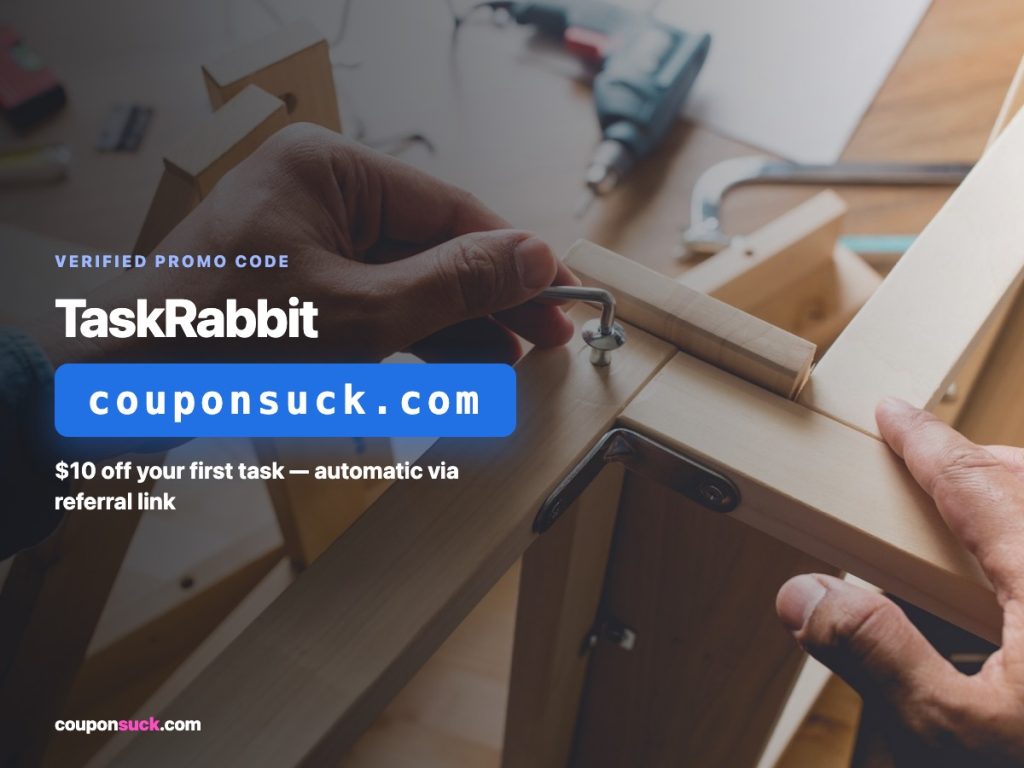 TaskRabbit promo code — $10 off your first task, automatic via referral link