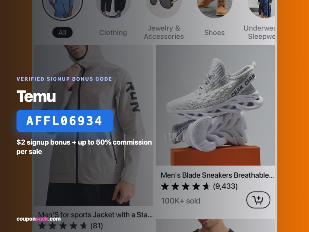 Temu Affiliate Program promo details