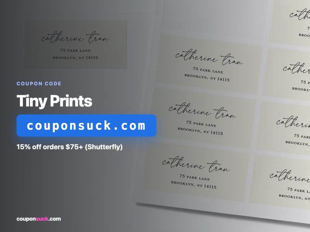 tiny prints coupon code — 15% off orders $75+ (Shutterfly)