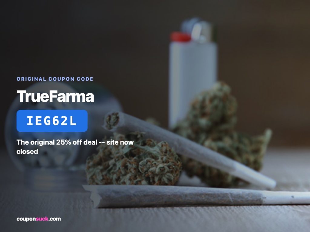 truefarma coupon code ieg62l — the original 25% off deal, site now closed