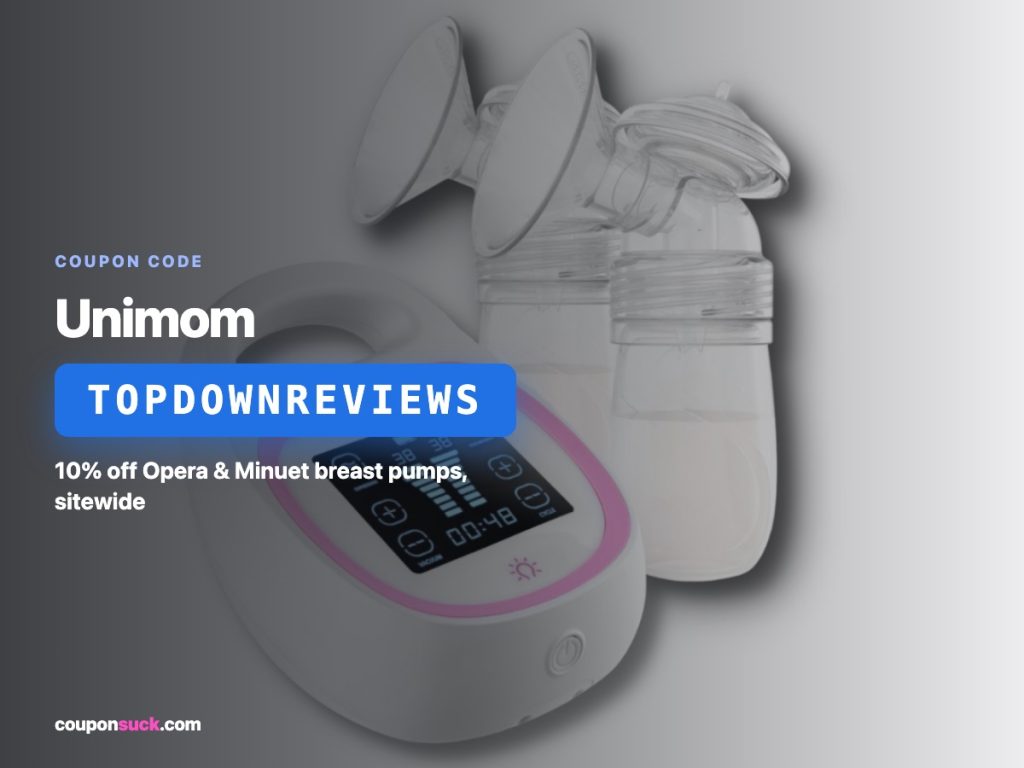Unimom coupon code TOPDOWNREVIEWS — 10% off Opera & Minuet breast pumps