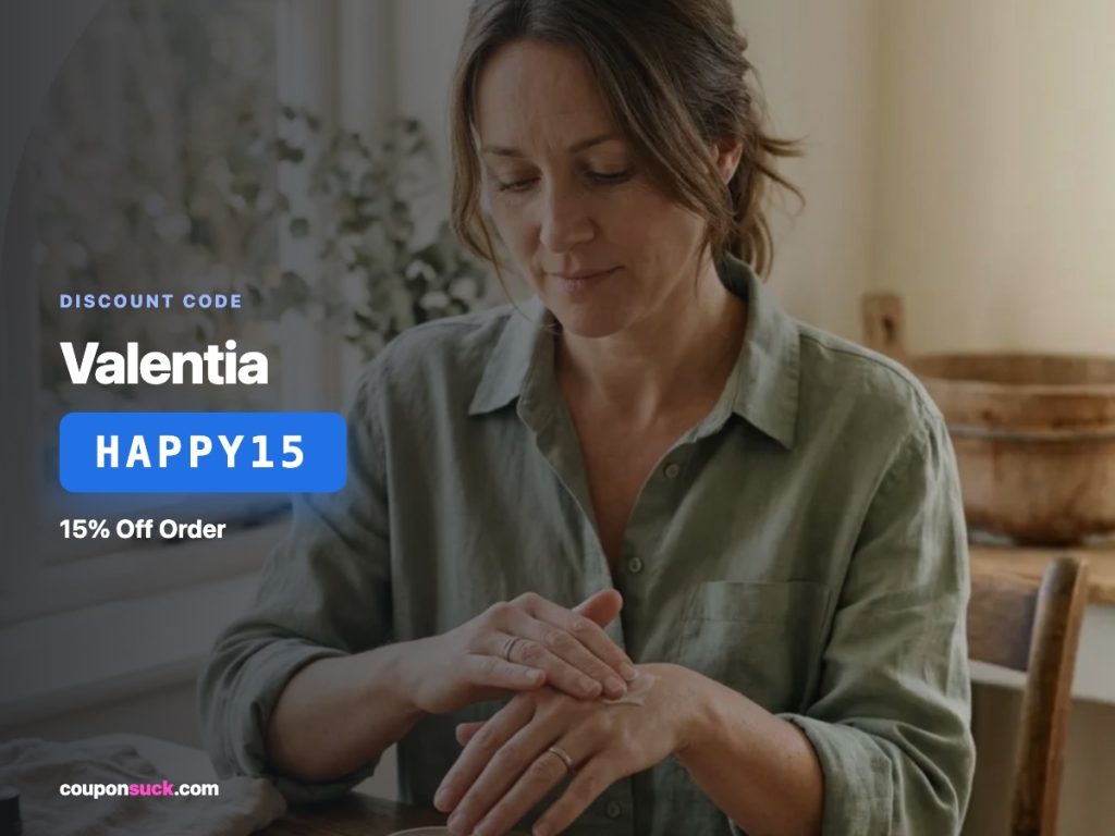 valentia discount code happy15 — 15% off order