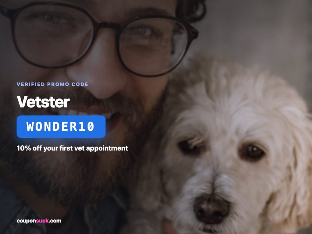 Vetster promo code WONDER10 — 10% off your first vet appointment