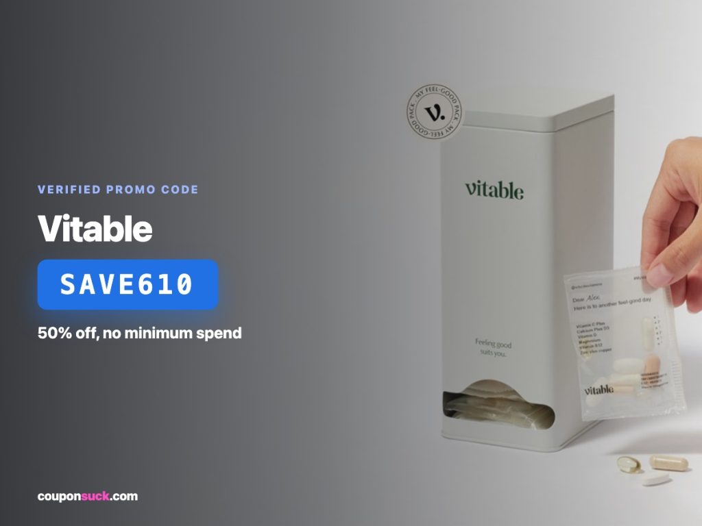 vitable promo code SAVE610 — 50% off, no minimum spend