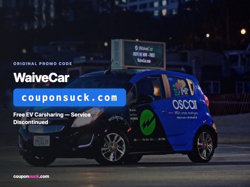 waivecar promo code — free EV carsharing, service discontinued